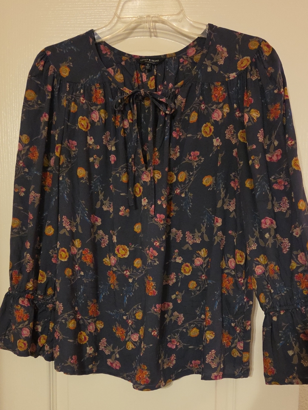 Lucky Brand Floral Tie-Front Blouse